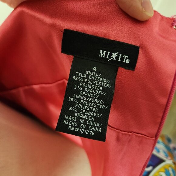 Mixit size 4 multi color handkerchief dress satin finish spaghetti strap - Picture 5 of 5